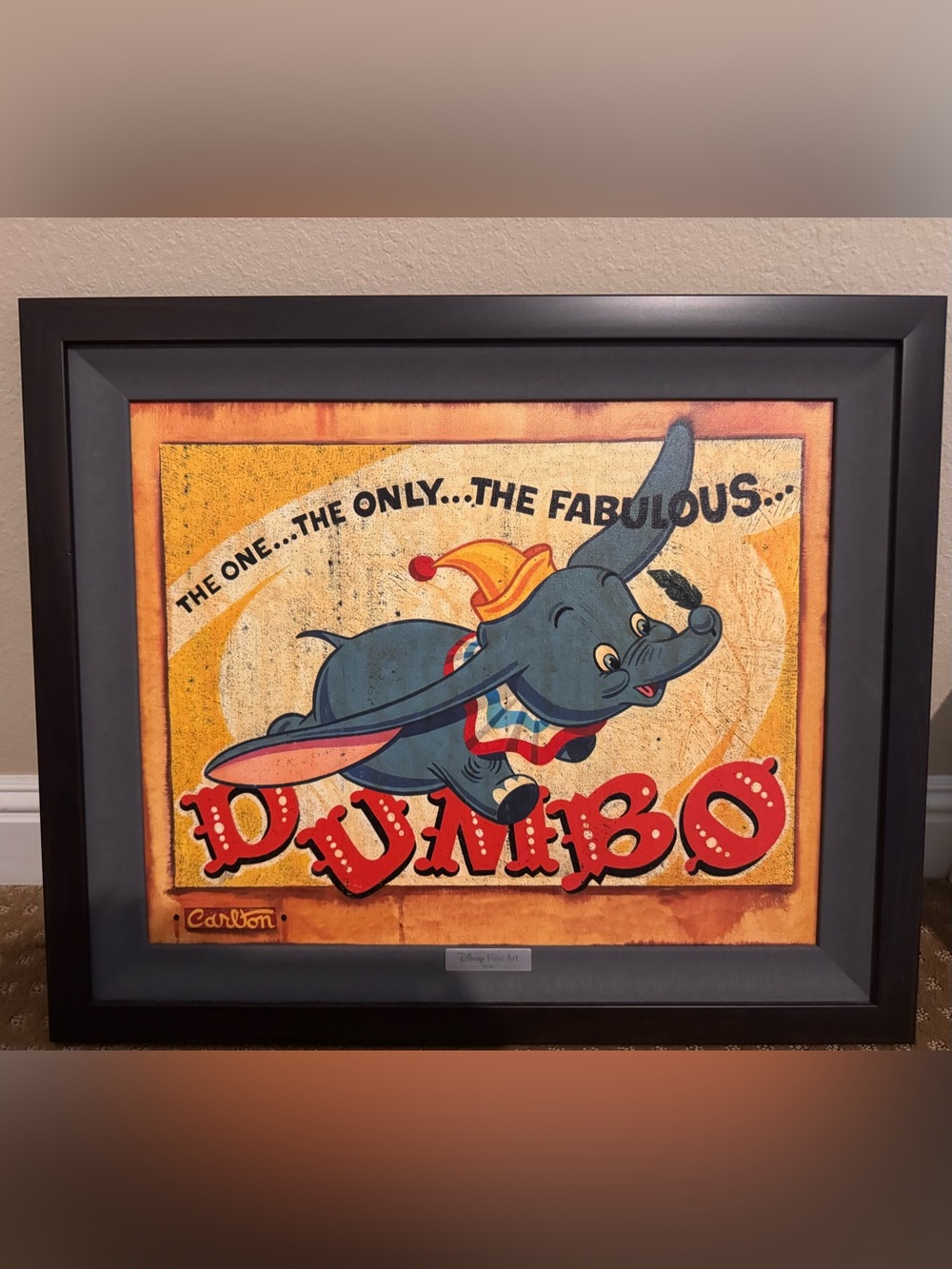 “The One And Only “ Framed Disney Limited Edition Dumbo By Trevor Carlton